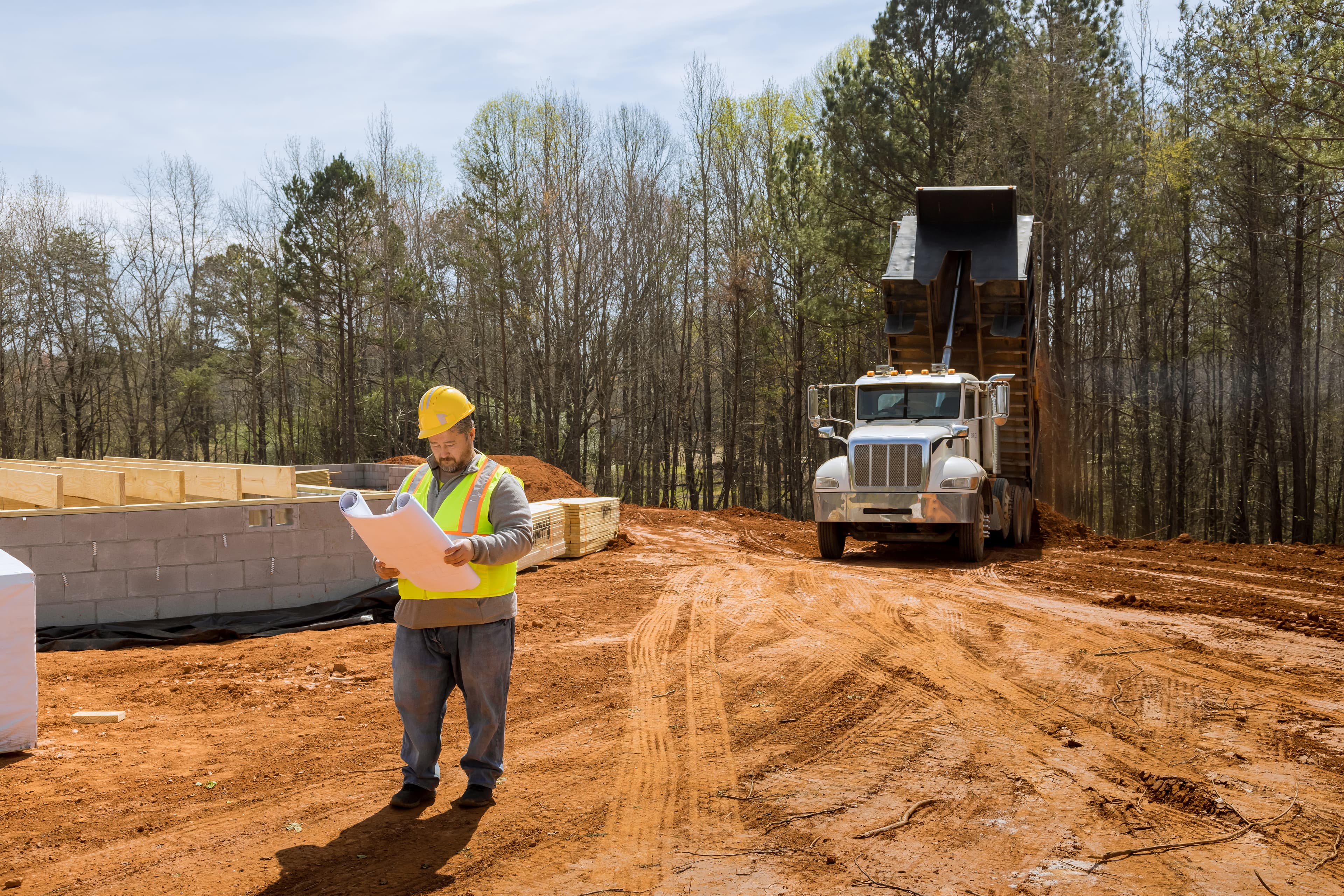 Lot clearing service in Union County for a new construction site